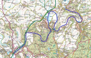 2014-08-28 River Wye canoeing route